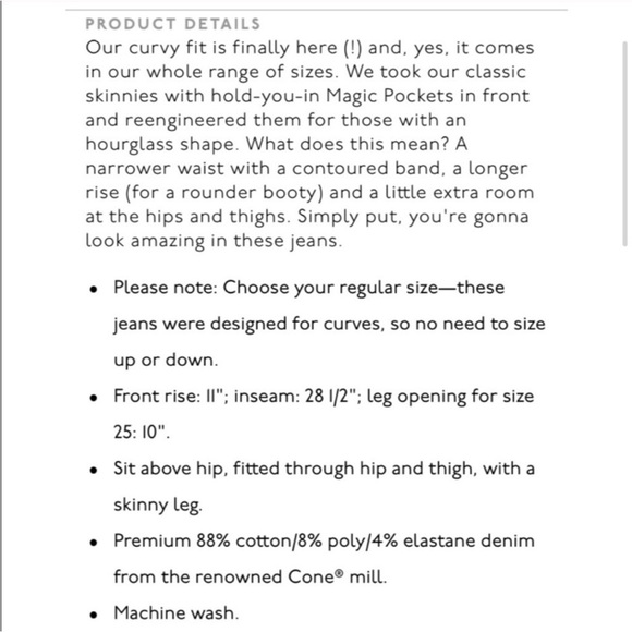 Madewell curvy high rise skinny jeans womens sz 30 dark wash stretch denim - Picture 3 of 6